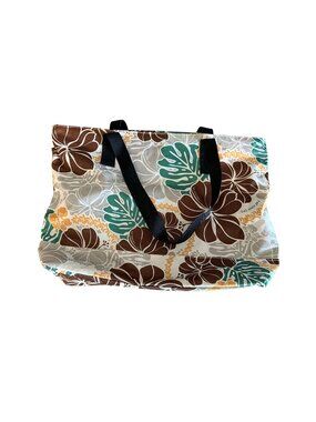 Eco Islands Floral Tote Bag With Multiple Pockets & Zipper Closure 19"x14"x5"